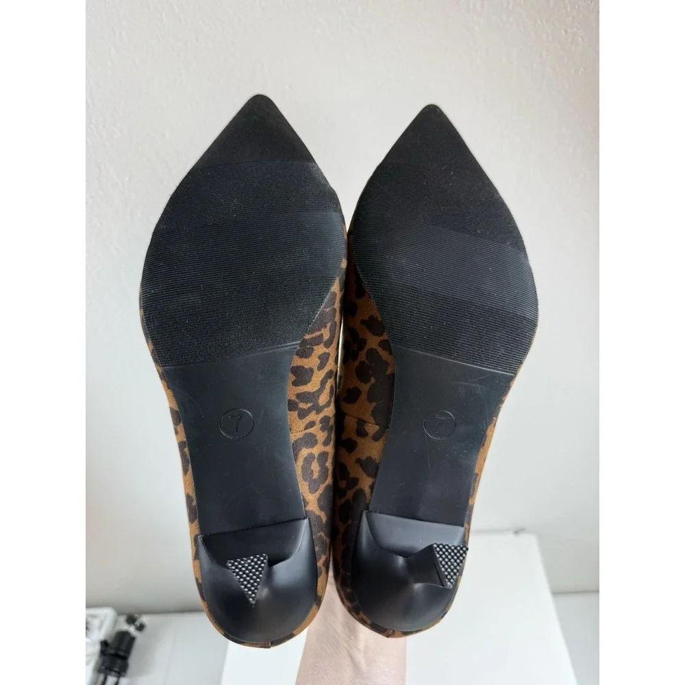 Madden NYC Leopard Print Pointed Toe Kitten Heel Pumps Animal Print Womens Sz 11